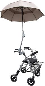 Aurinko- ja sateenvarjoteline varjolla